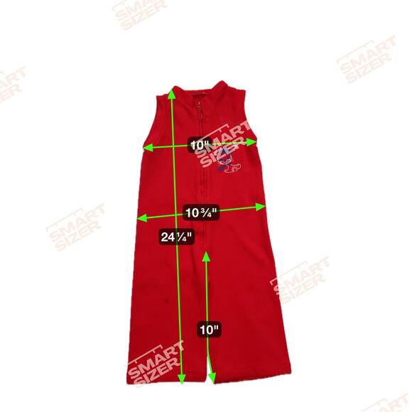 Vintage Toddler Red Romper 1960s–70s Handmade Zip Front Snow Bunny Size 2T–3T - Picture 8 of 8